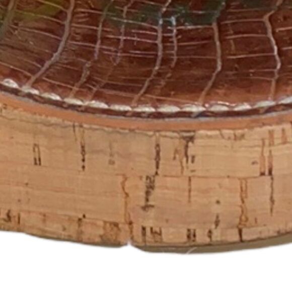 Women’s Sam Edelman Romy Brown Patent Leather Cork Thong Wedge Sandal-Size 9.5 - Picture 10 of 10